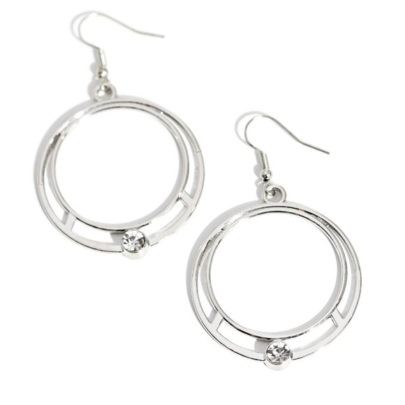 Refined Rotation - White Earrings - Picture 2 of 2